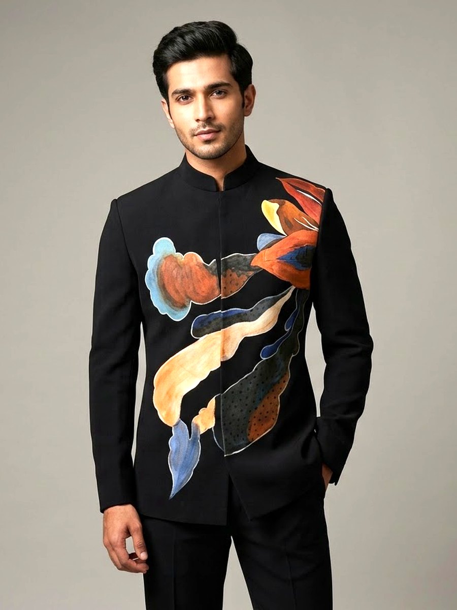 Ethnic Painted – Contemporary Jodhpuri – Jodhpuri suit for rent in Kerala