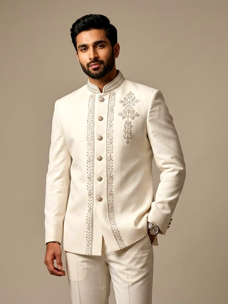 Well-fitted wedding outfit for a coordinated dress code