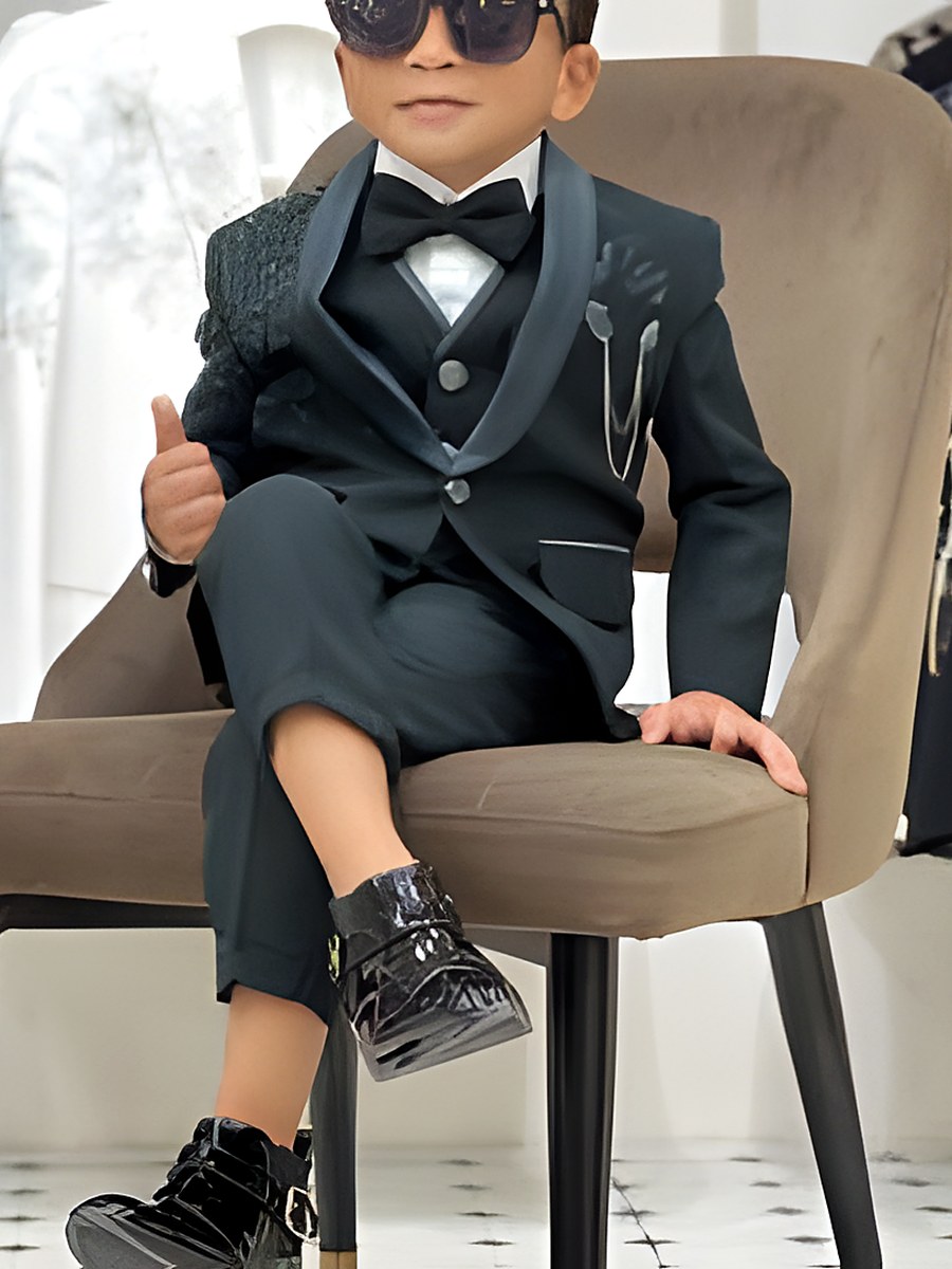 Kids three-piece tuxedo suit for rent in Kerala